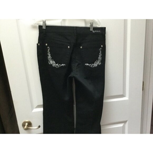 o  LAWMAN casual solid black denim boot cut regular size dungarees 11/12  EUC - Picture 3 of 4